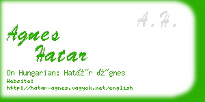 agnes hatar business card